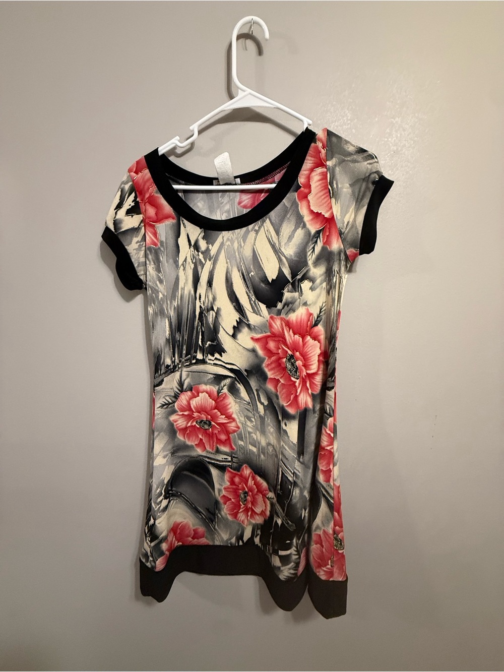 Y2K Body Central Going Out Dress with Coral Floral Print